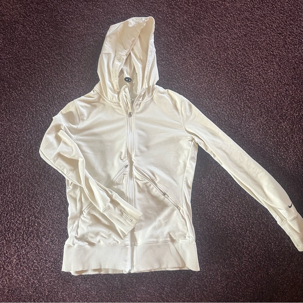 Nike Women's Off-White Zip-Up Lightweight Hoodie